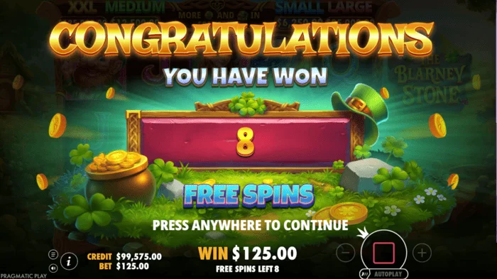 The Blarney Stone - Free Spins vooru käivitamine
